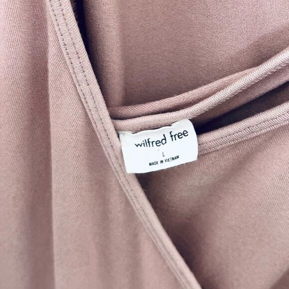 Aritzia Wilfred Free Mystic Dress Mauve Mousse   Pink Wrap Mini Dress Size Large - Picture 3 of 11